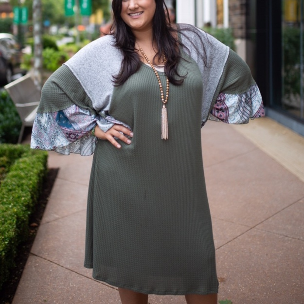 NWT Plus Size Dress- Casual Dress - long sleeves
